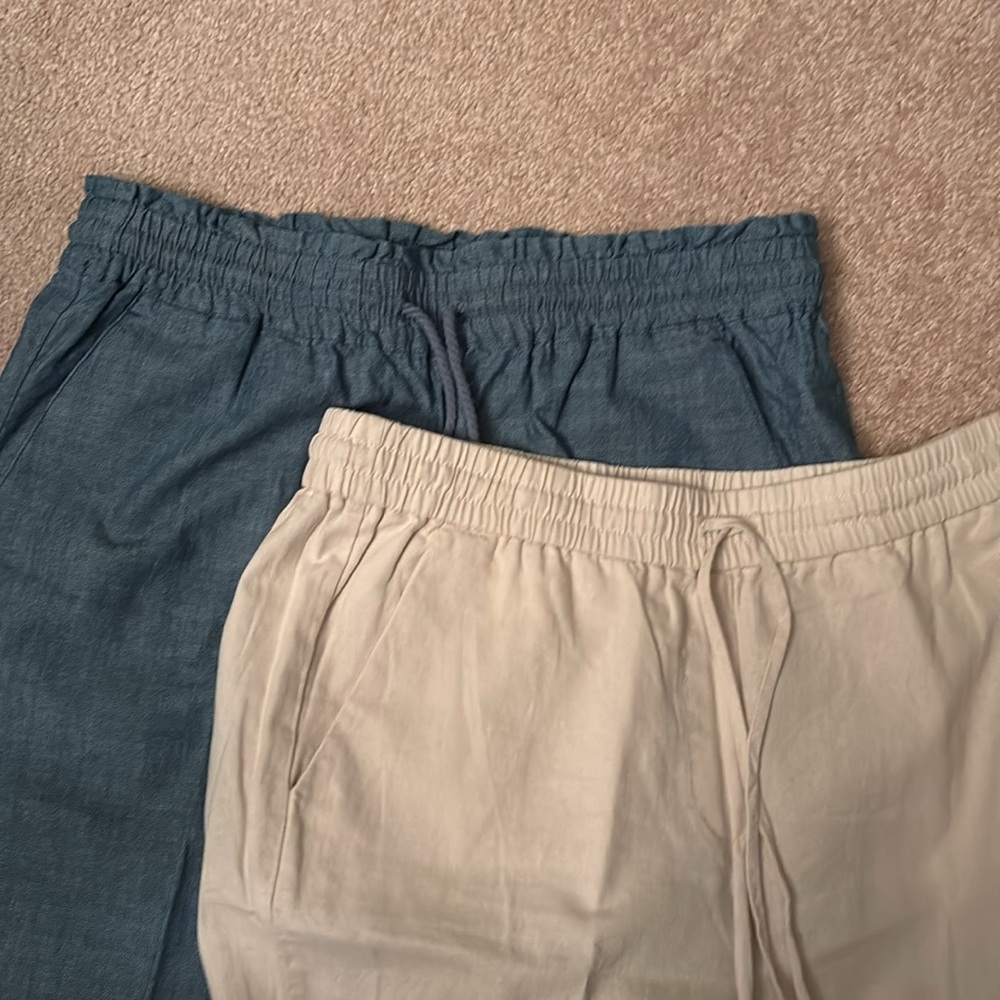 J. Crew Bundle. 2 Pair Drawstring Linen Like Pant… - image 8